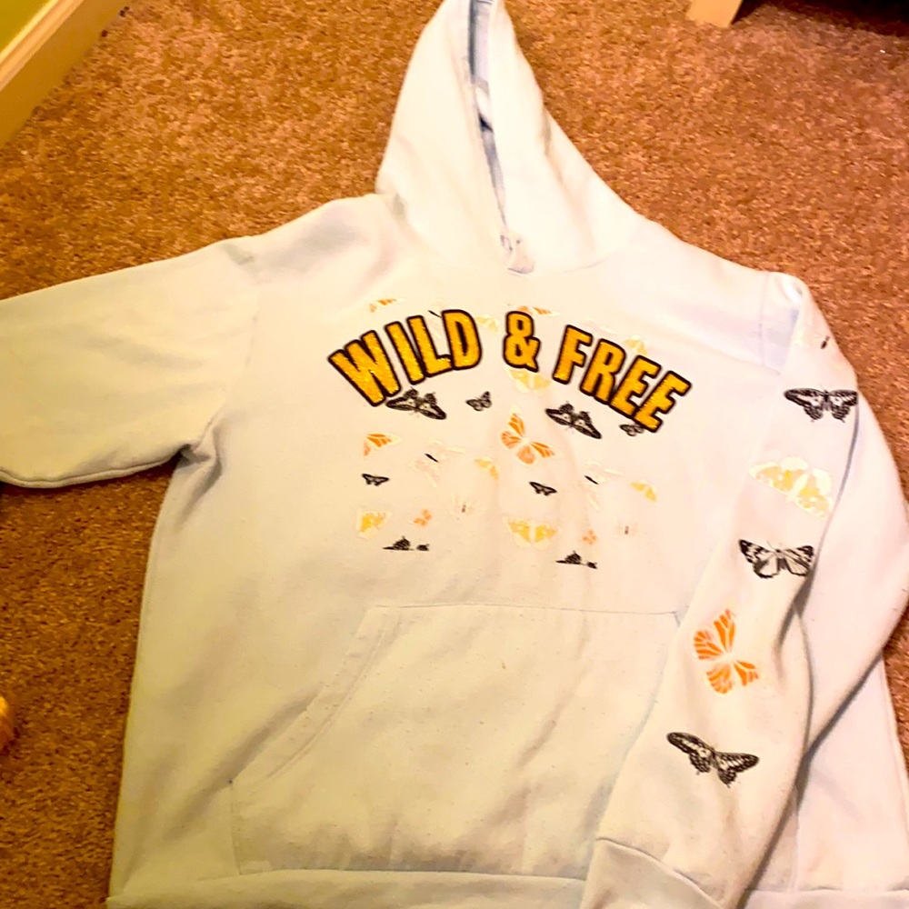 Medium blue butterfly hoodie